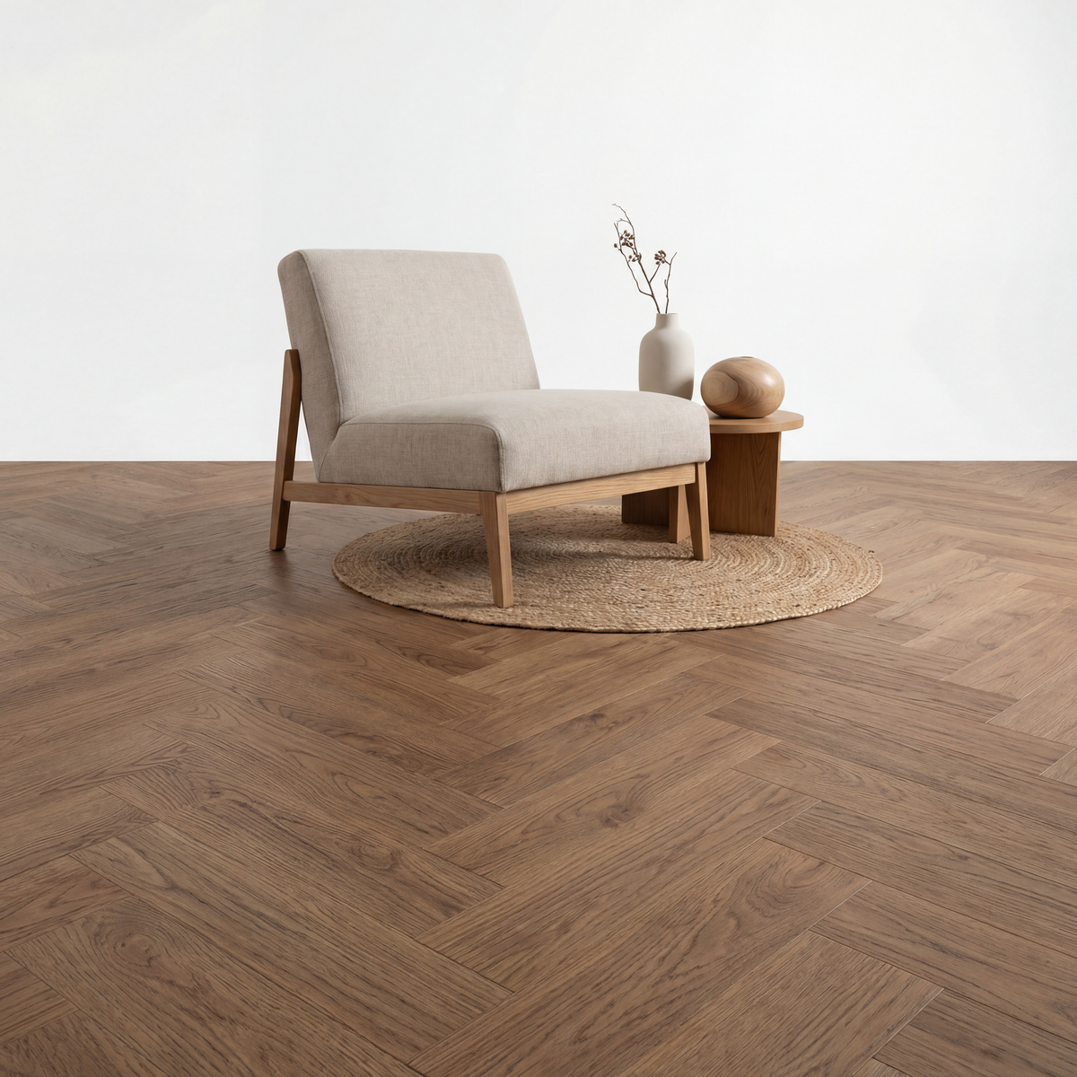 Reverie Herringbone Natural Oak Click PVC