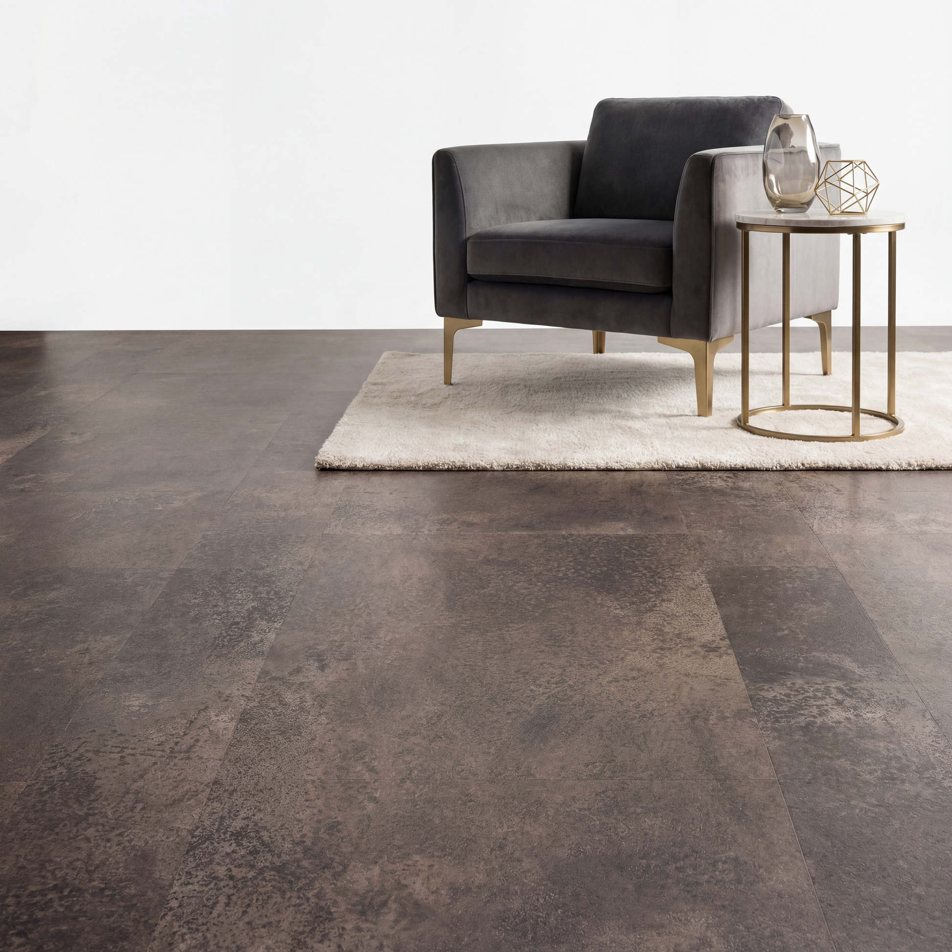 yarenza Aura Terrena Fusca Plak PVC - Texture and Room View