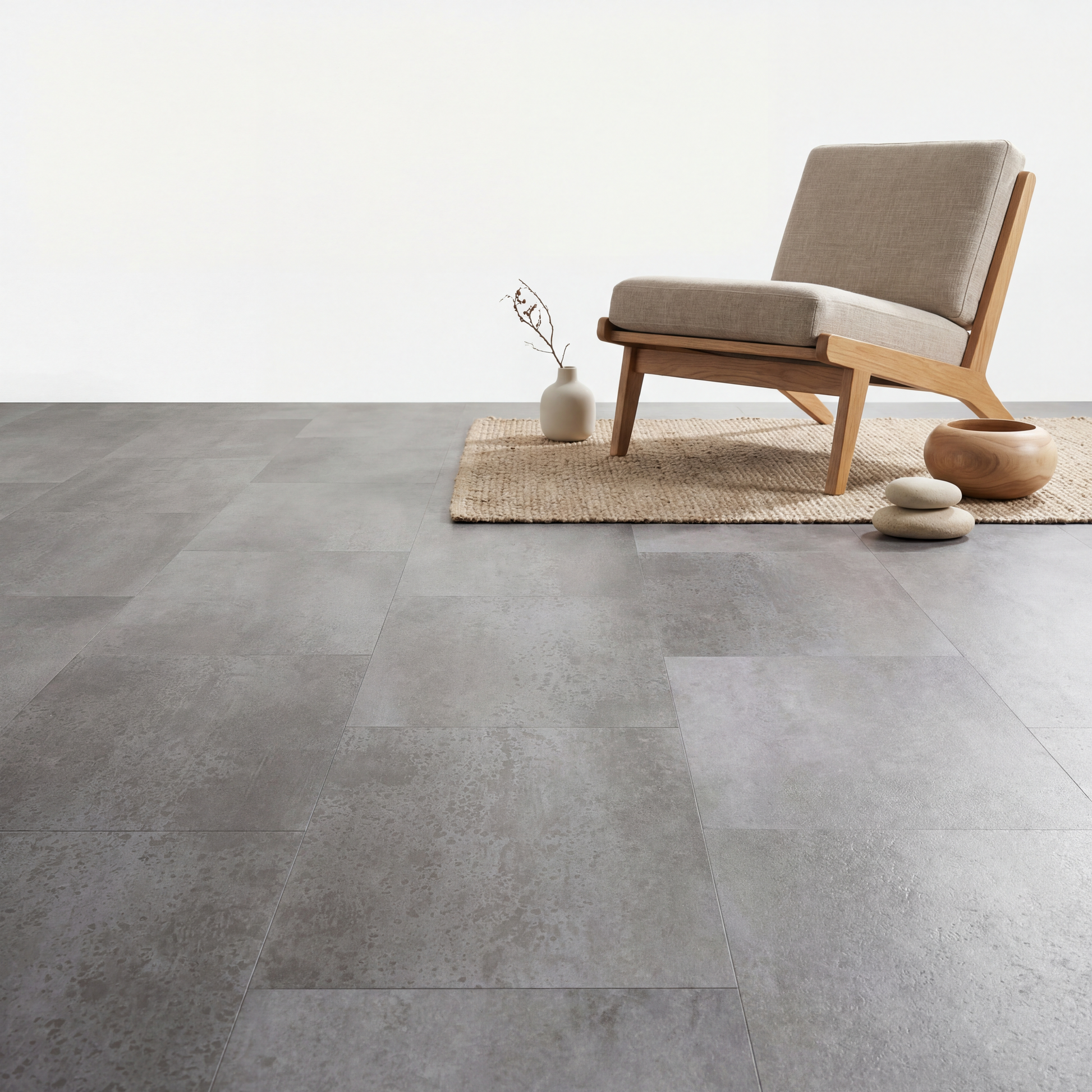 yarenza Aura Terrena Griseus Plak PVC - Texture and Room View