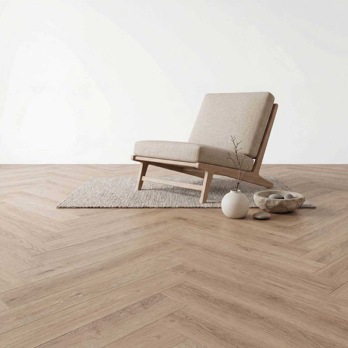 Reverie Herringbone Beige Oak Click PVC