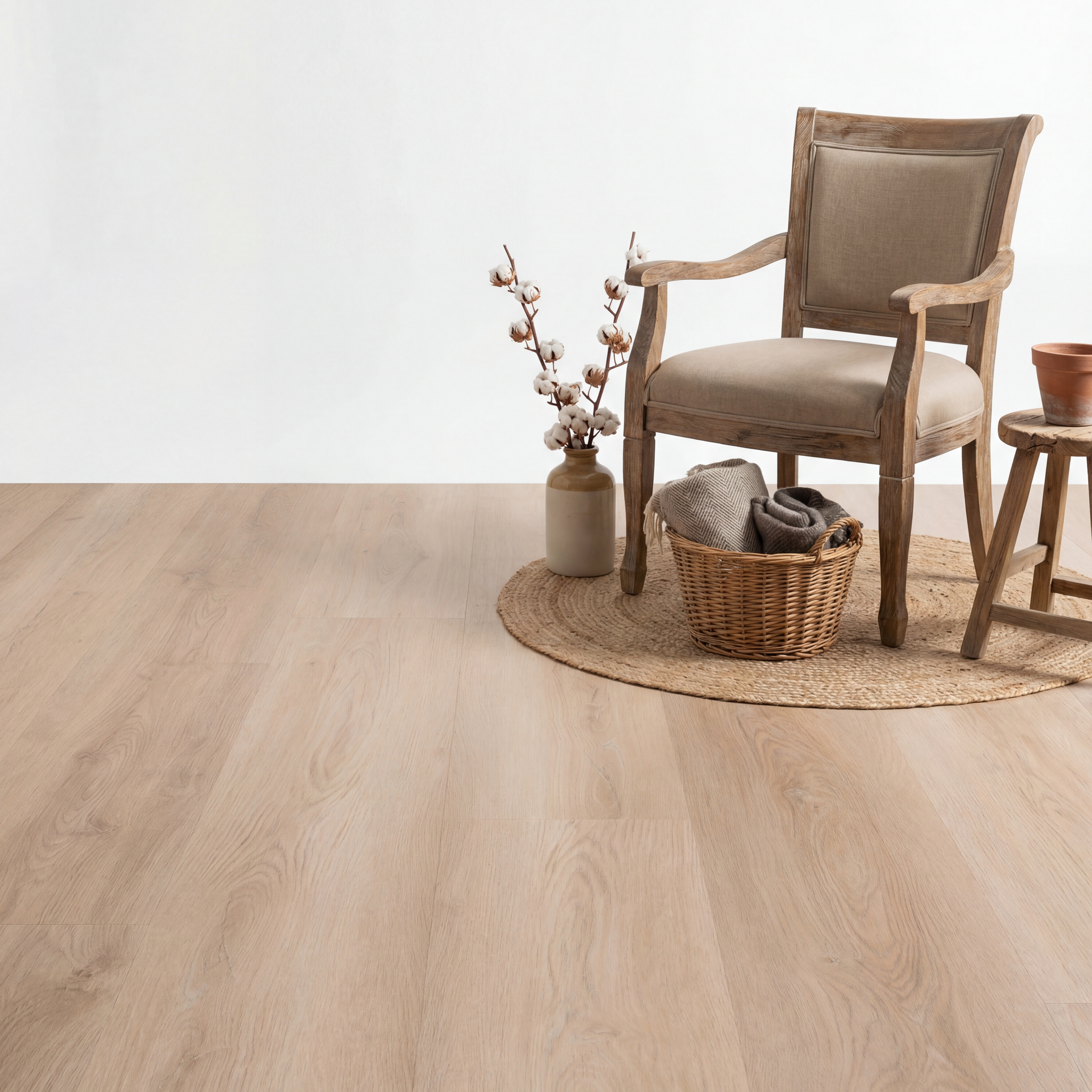 yarenza Madera White Wash Smoky Rechte Plank Plak PVC - Texture and Room View