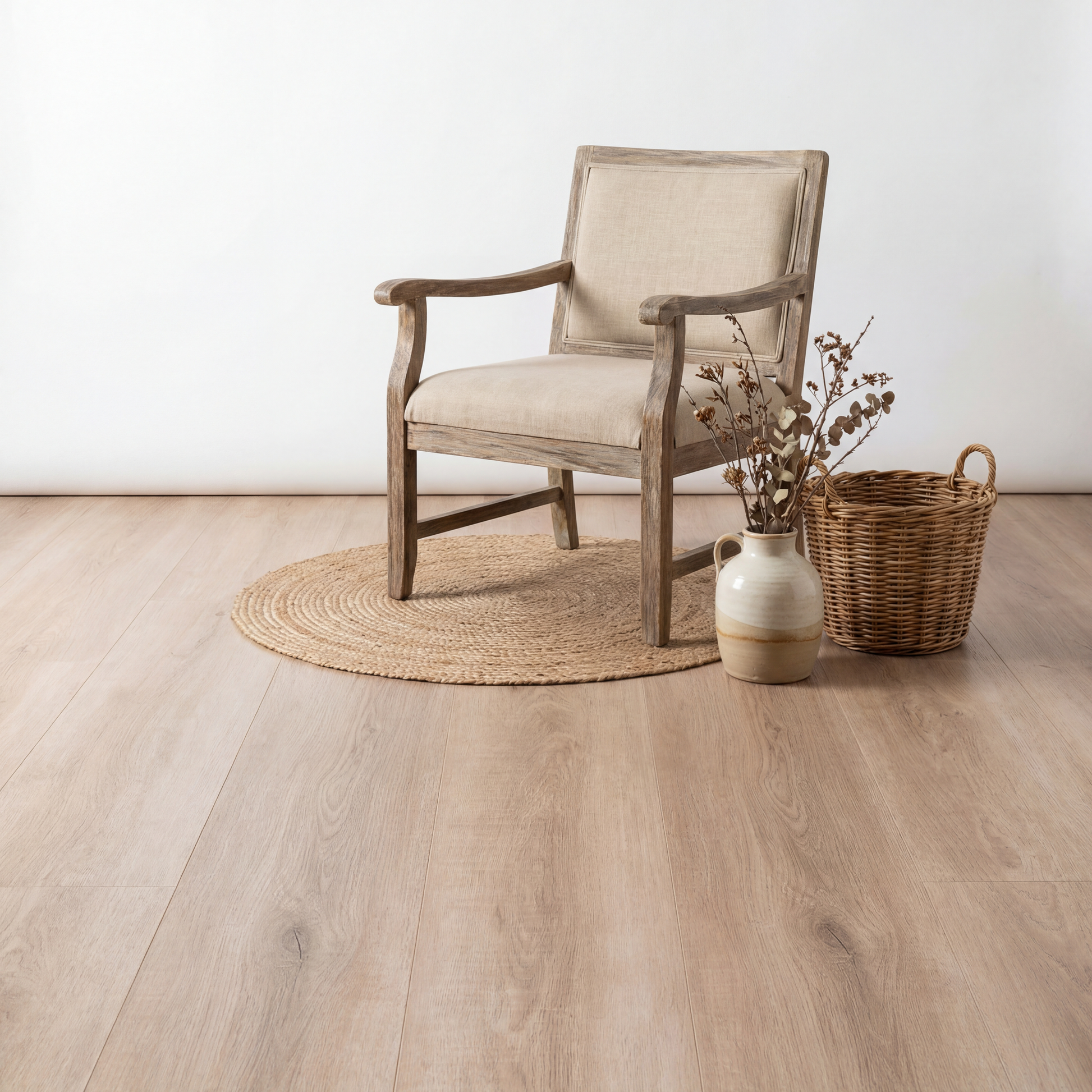 yarenza Lux Tenebrae Natural Oak Rechte Plank Plak PVC - Texture and Room View