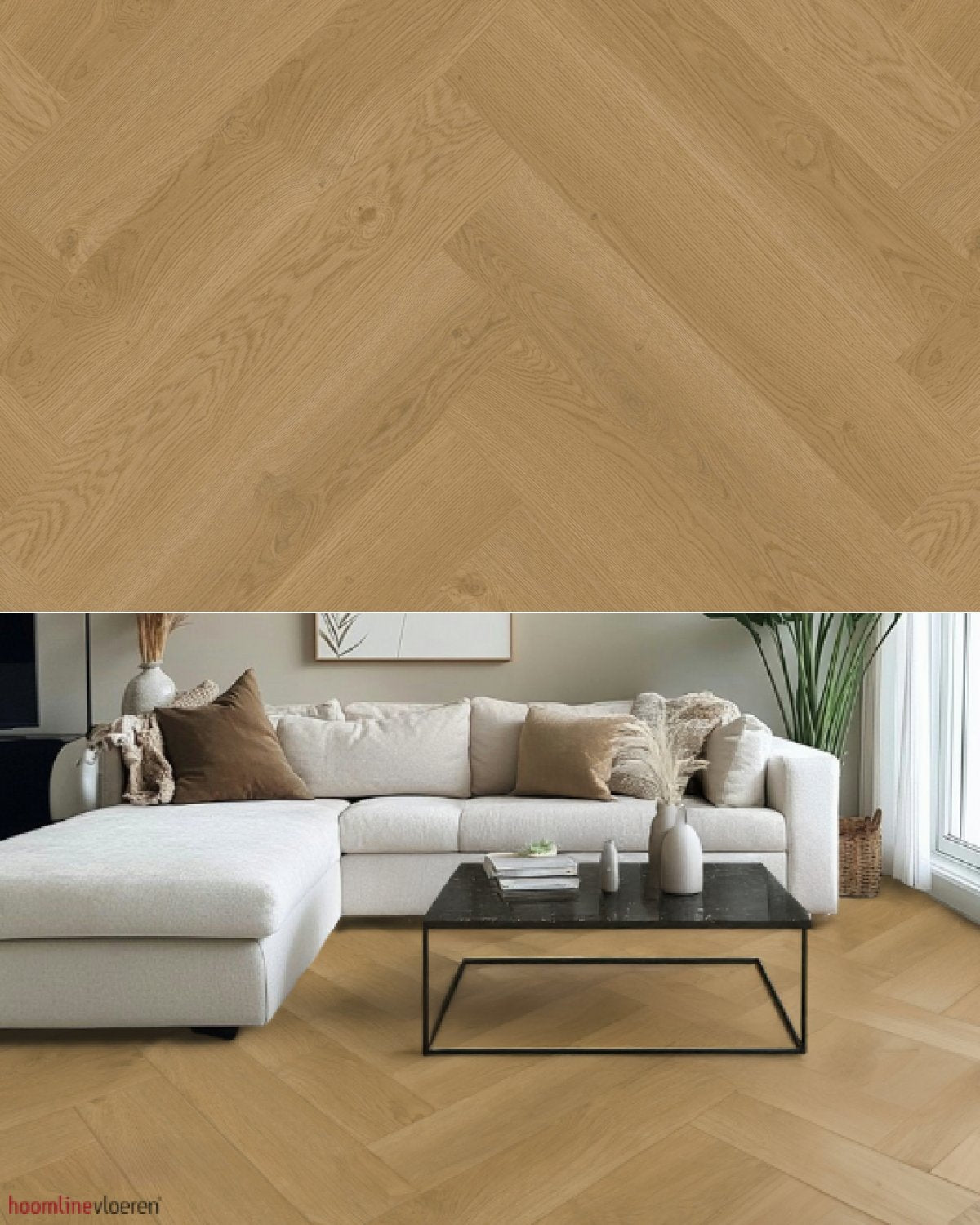 Hoomline Elegance Dryback Visgraat Luipaard 51316 - Texture and Room View