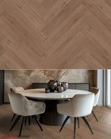 Hoomline Fusion Superior V4 Gotham Oak Honey Visgraat (Dryback) - Texture and Room View