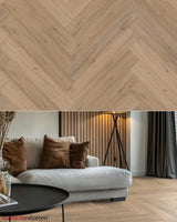 Hoomline Fusion Superior V4 Gotham Oak Natural 107526 Visgraat (Click) - Texture and Room View