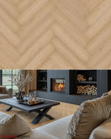 Hoomline Prestige Rigid Click Visgraat Genève 5066 - Texture and Room View