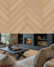 Hoomline Prestige Rigid Click Visgraat Genève 5066 - Texture and Room View