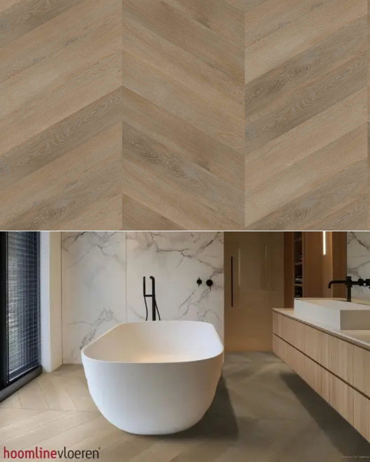 Hoomline The Hamptons Chevron Dryback Brentwood 939 - Texture and Room View