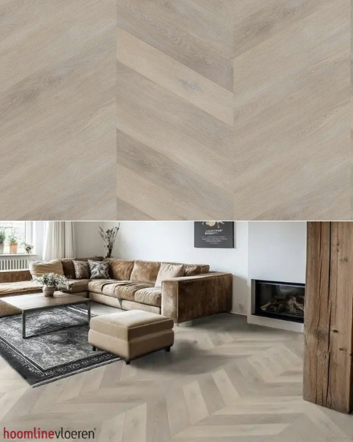 Hoomline The Hamptons Chevron Dryback Riverhead 965 - Texture and Room View