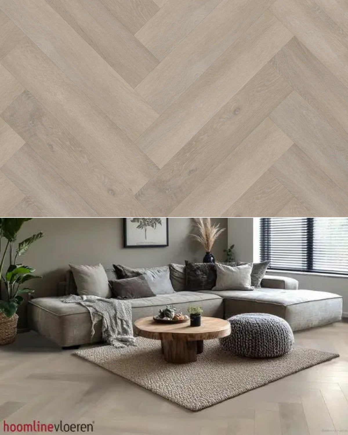 Hoomline The Hamptons Visgraat Dryback Elmont 965 - Texture and Room View