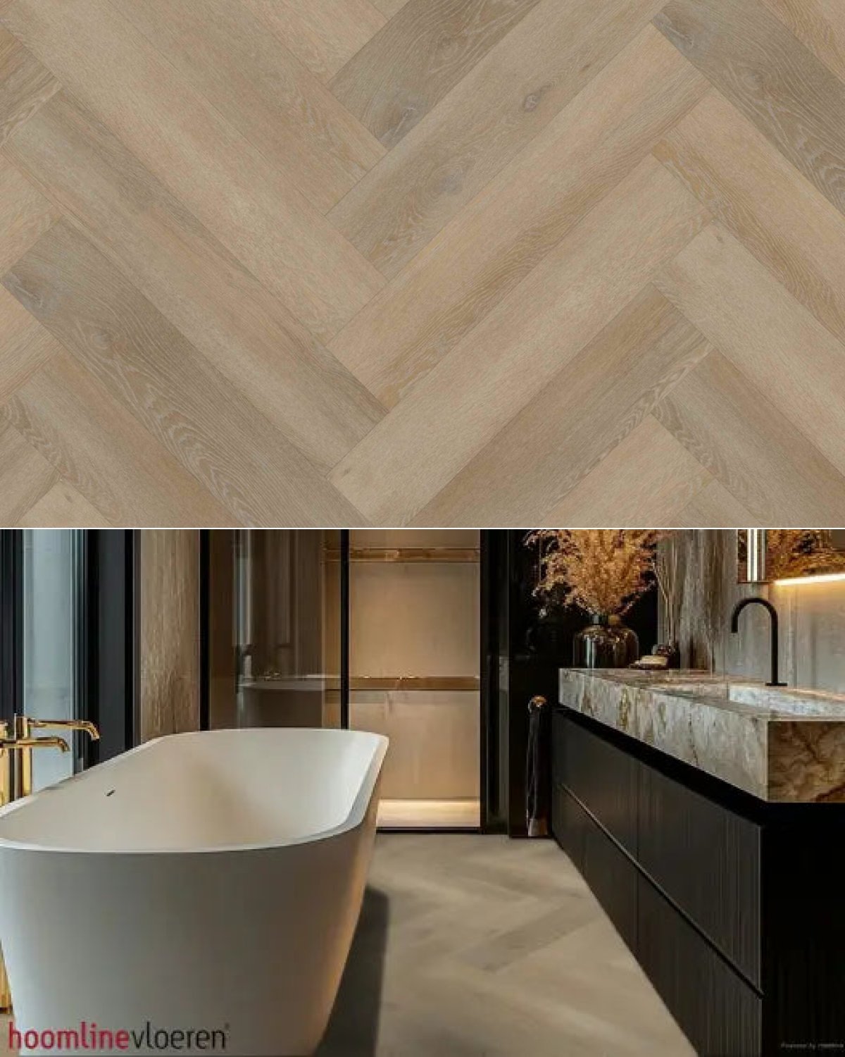 Hoomline The Hamptons Visgraat Dryback Melville 926 - Texture and Room View