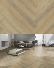 yarenza Oakwood Natural Visgraat Oak Klik PVC - Texture and Room View