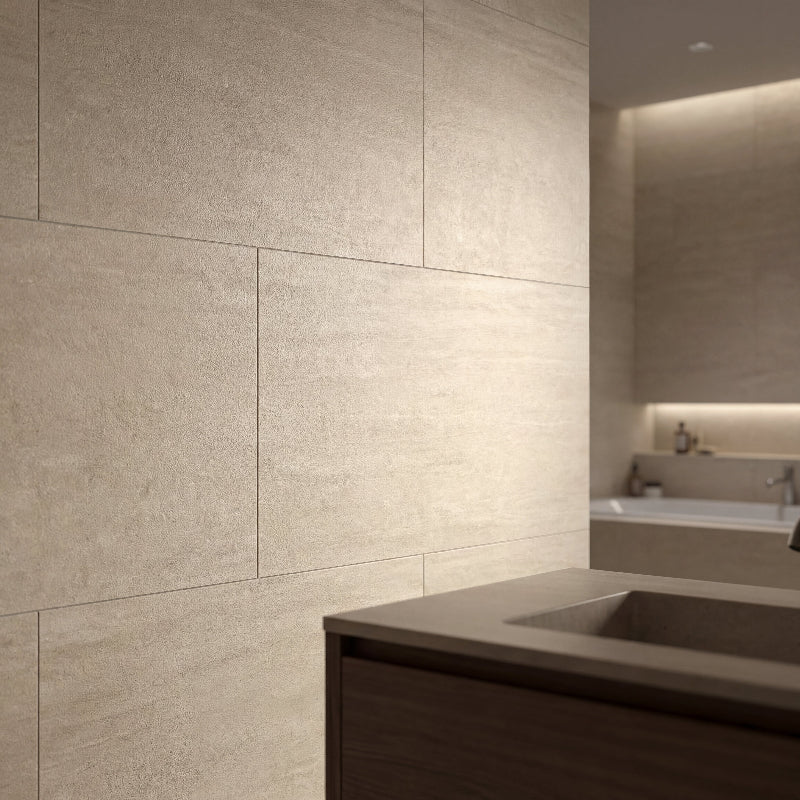 Irwine Beige 60x120 Keramische Tegel Vloer en Wand Gerectificeerd Porselein Geglazuurd